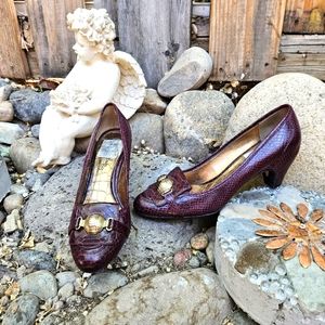 Sam Edelman YOANNA snakeskin print cone heel pump